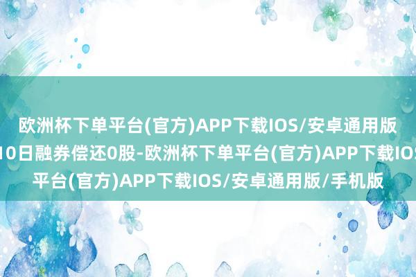 欧洲杯下单平台(官方)APP下载IOS/安卓通用版/手机版禾信仪器4月10日融券偿还0股-欧洲杯下单平台(官方)APP下载IOS/安卓通用版/手机版