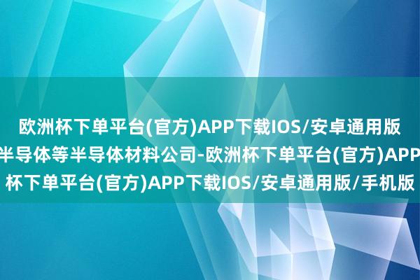 欧洲杯下单平台(官方)APP下载IOS/安卓通用版/手机版南大光电、新昇半导体等半导体材料公司-欧洲杯下单平台(官方)APP下载IOS/安卓通用版/手机版